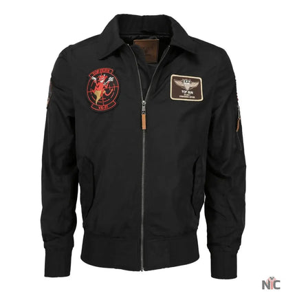 Top Gun Flight Black Jacket Clanton Jacket