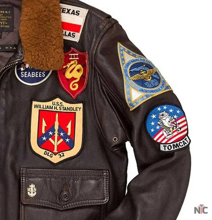 Top Gun G-1 Leather Flight Jacket Clanton Jacket