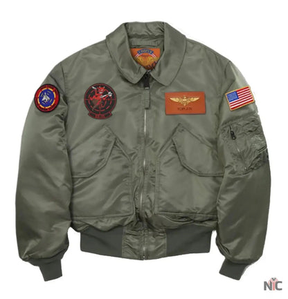 Top Gun Maverick CWU Nylon Flight Jacket Clanton Jacket