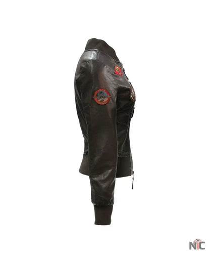 Top Gun Womens Vegan Leather Jacket Clanton Jacket