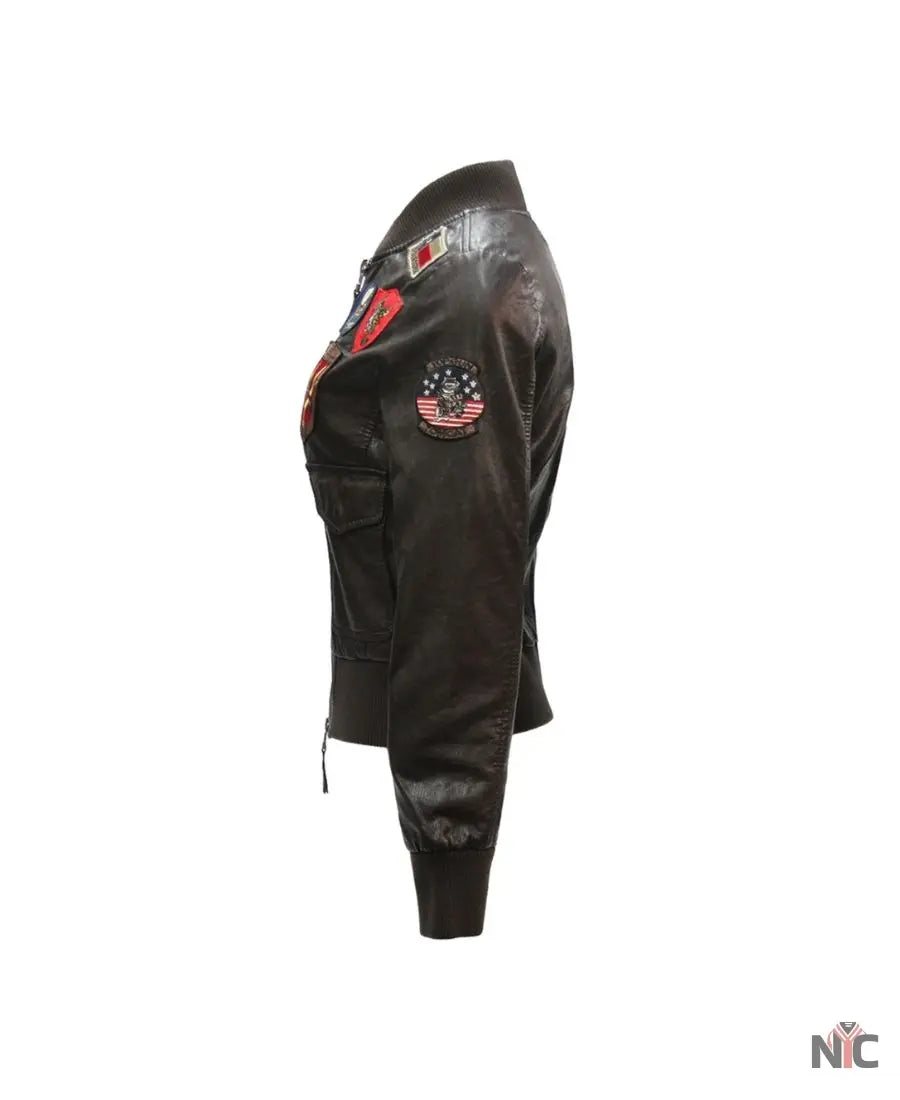 Top Gun Womens Vegan Leather Jacket Clanton Jacket