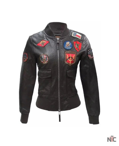 Top Gun Womens Vegan Leather Jacket Clanton Jacket