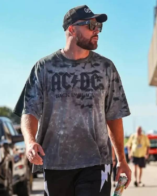Travis Kelce ACDC Back In Black T-Shirt USA Jackets