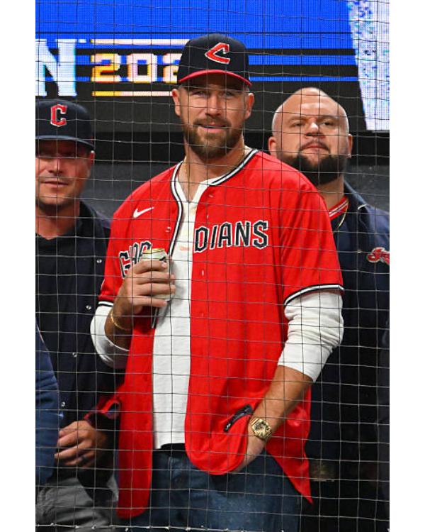 Travis Kelce Cleveland Guardians Red Baseball Jersey