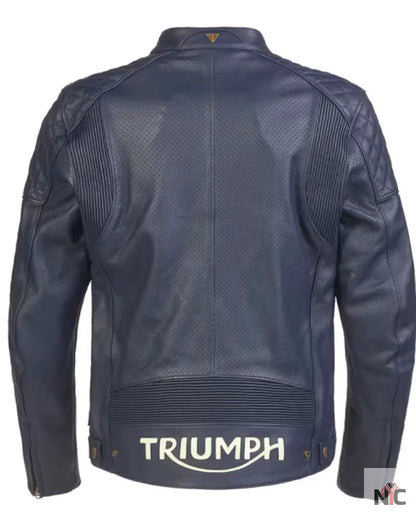 Triumph Men’s Blue Motorcycle Braddan Air Race Jacket Clanton Jacket