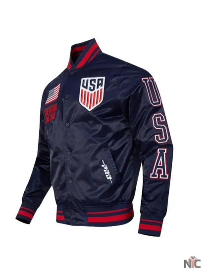 US Soccer 2025 USA Blue Varsity Jacket Clanton Jacket