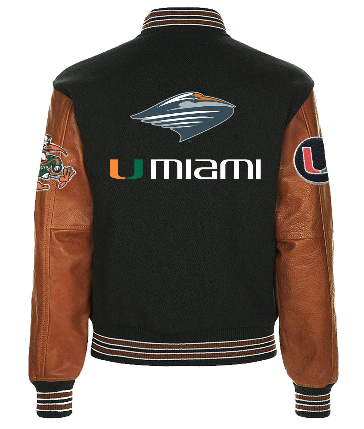 University of Miami Hurricanes Varsity Jacket - back view