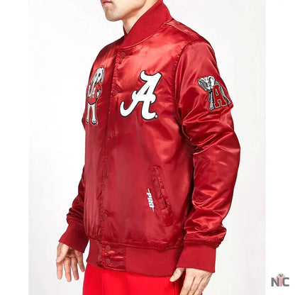 University of Alabama Classic Red Satin Jacket Clanton Jacket