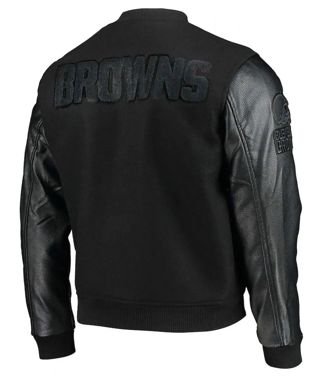 Cleveland Browns Varsity Black Jacket - back view