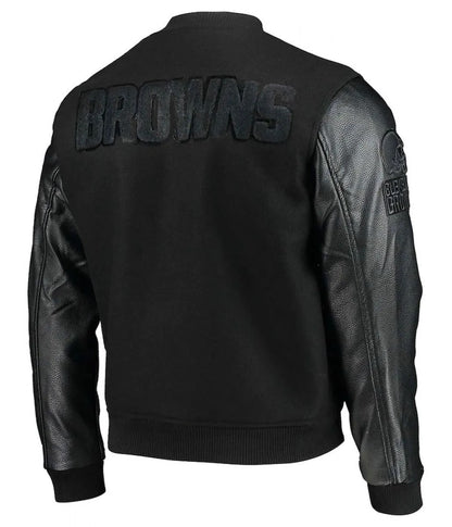 Cleveland Browns Varsity Black Jacket - back view