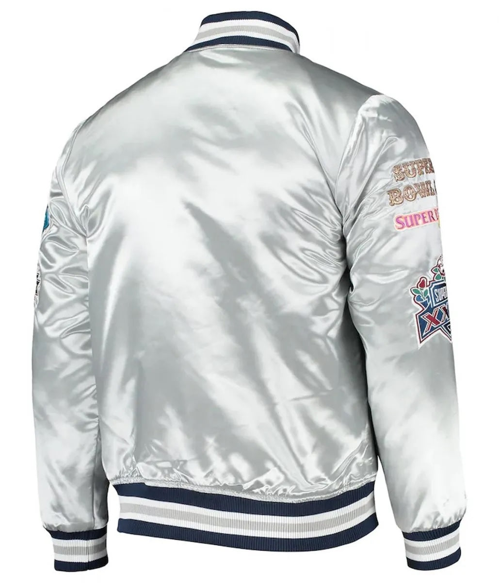 Dallas Cowboys Silver Satin Jacket - detail view