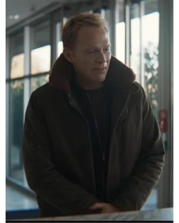Paul Bettany VisionQuest Vision Brown Fur Collar Jacket