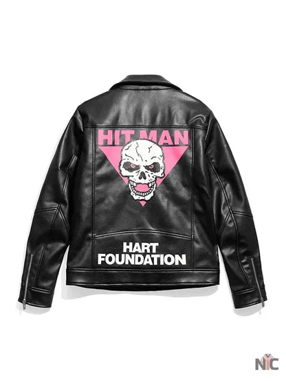 WWE Bret Hart The Hart Foundation 1997 Biker Jacket Clanton Jacket