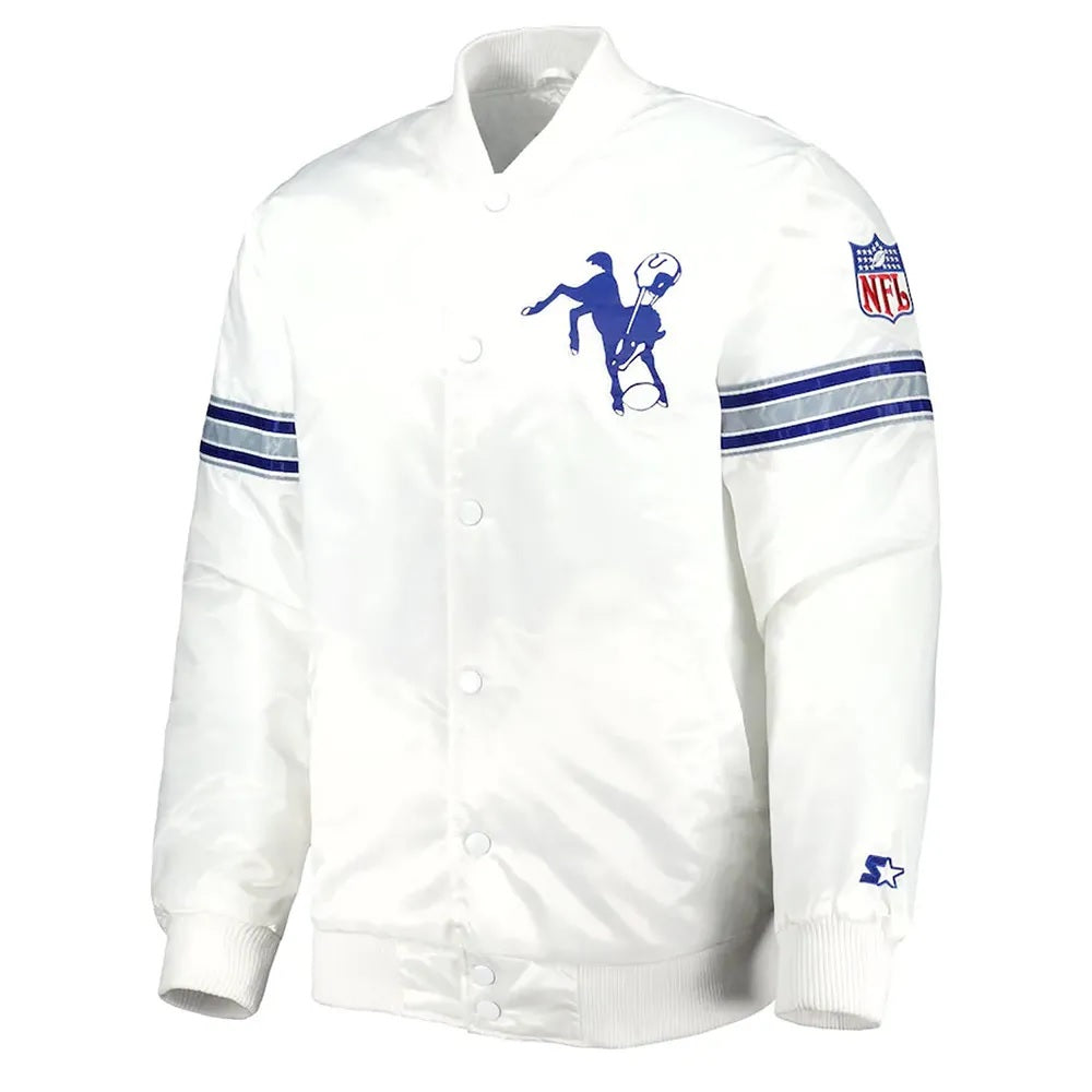 Indianapolis Colts The Power Forward Satin Jacket - side view