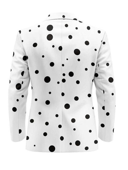 Casual White Polka Dot Blazer - view 2