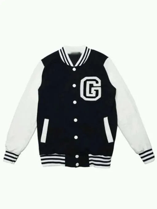 White and Navy Blue Letterman G Jacket