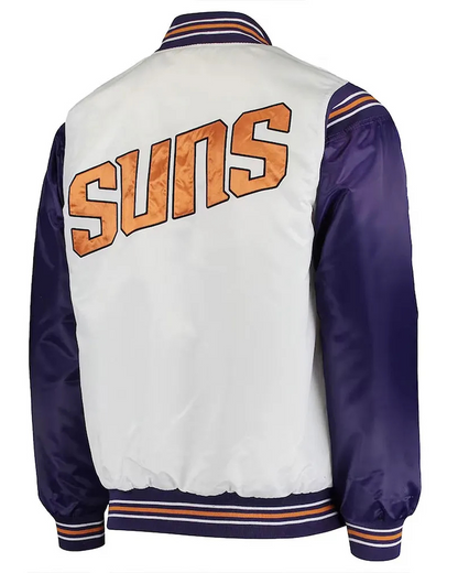 White Purple Phoenix Suns Renegade Jacket - back view