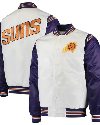 White Purple Phoenix Suns Renegade Jacket - side view