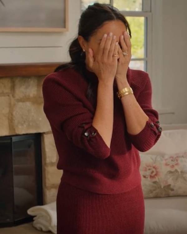 With Love Meghan S02 Meghan Markle Burgundy Jumper USA Jackets