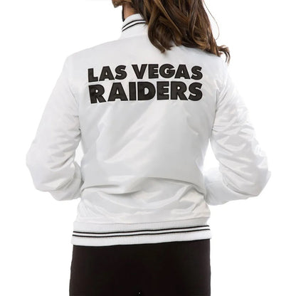 Women's Raiders Las Vegas Satin Starter Jacket - back view