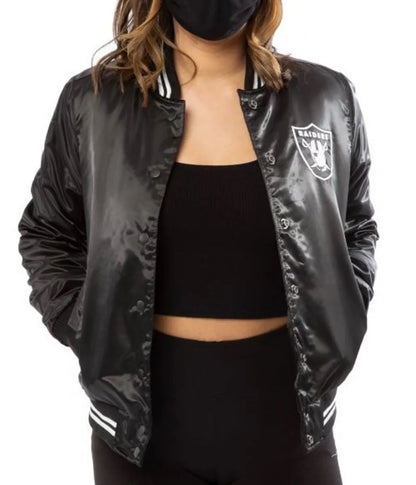 Women's Raiders Las Vegas Satin Starter Jacket - detail view