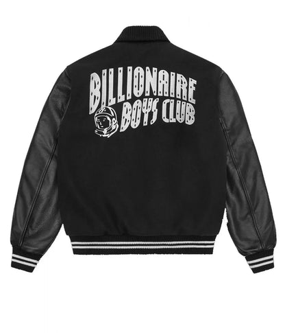 Astro Billionaire Boys Club Black Letterman Jacket - back view