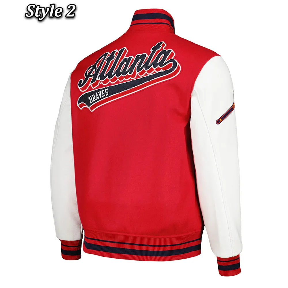 ATL Atlanta Braves Varsity Letterman Jacket - detail view