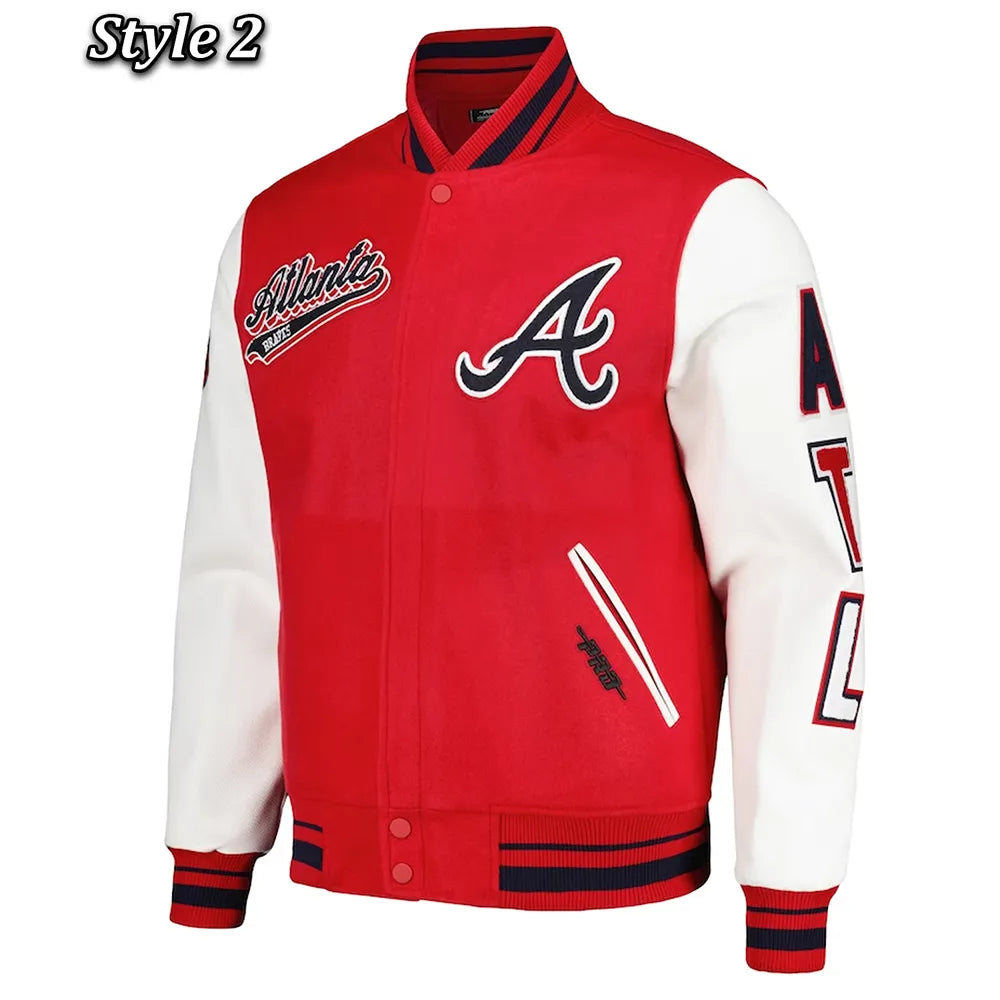 ATL Atlanta Braves Varsity Letterman Jacket - back view