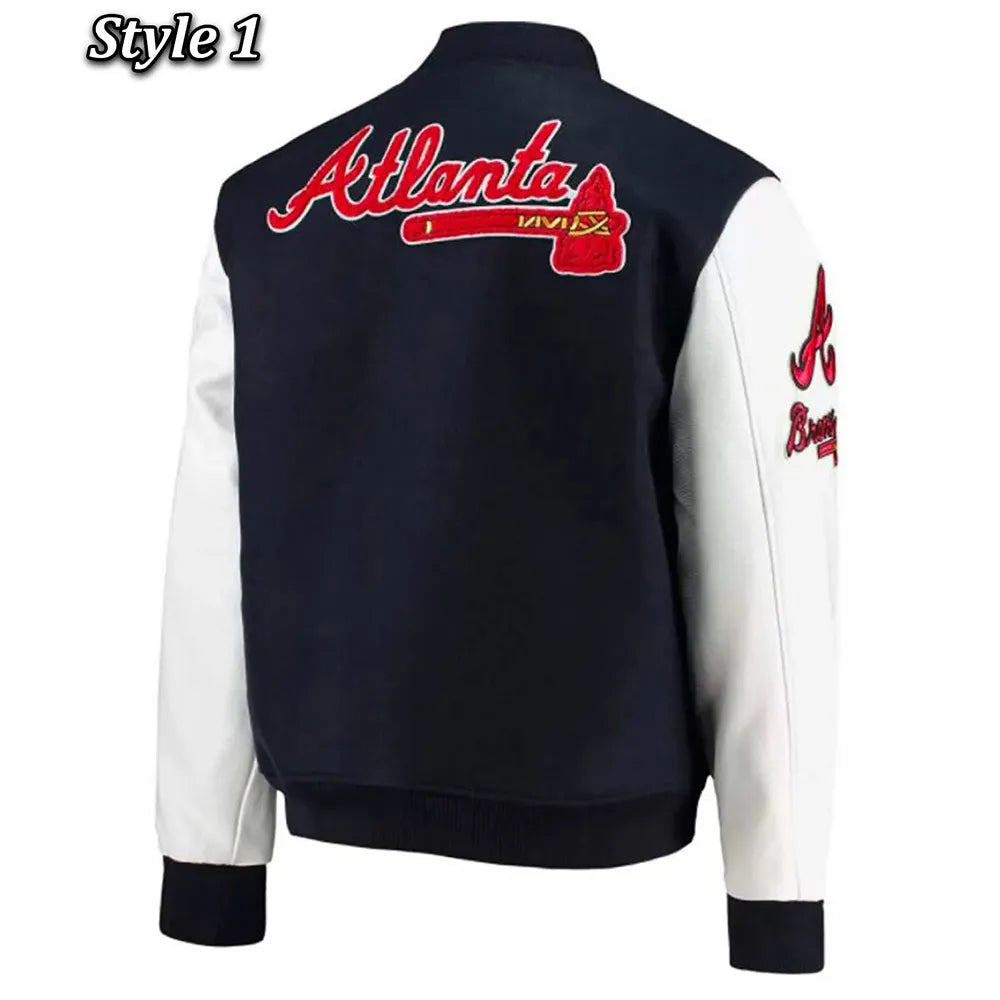ATL Atlanta Braves Varsity Letterman Jacket - side view