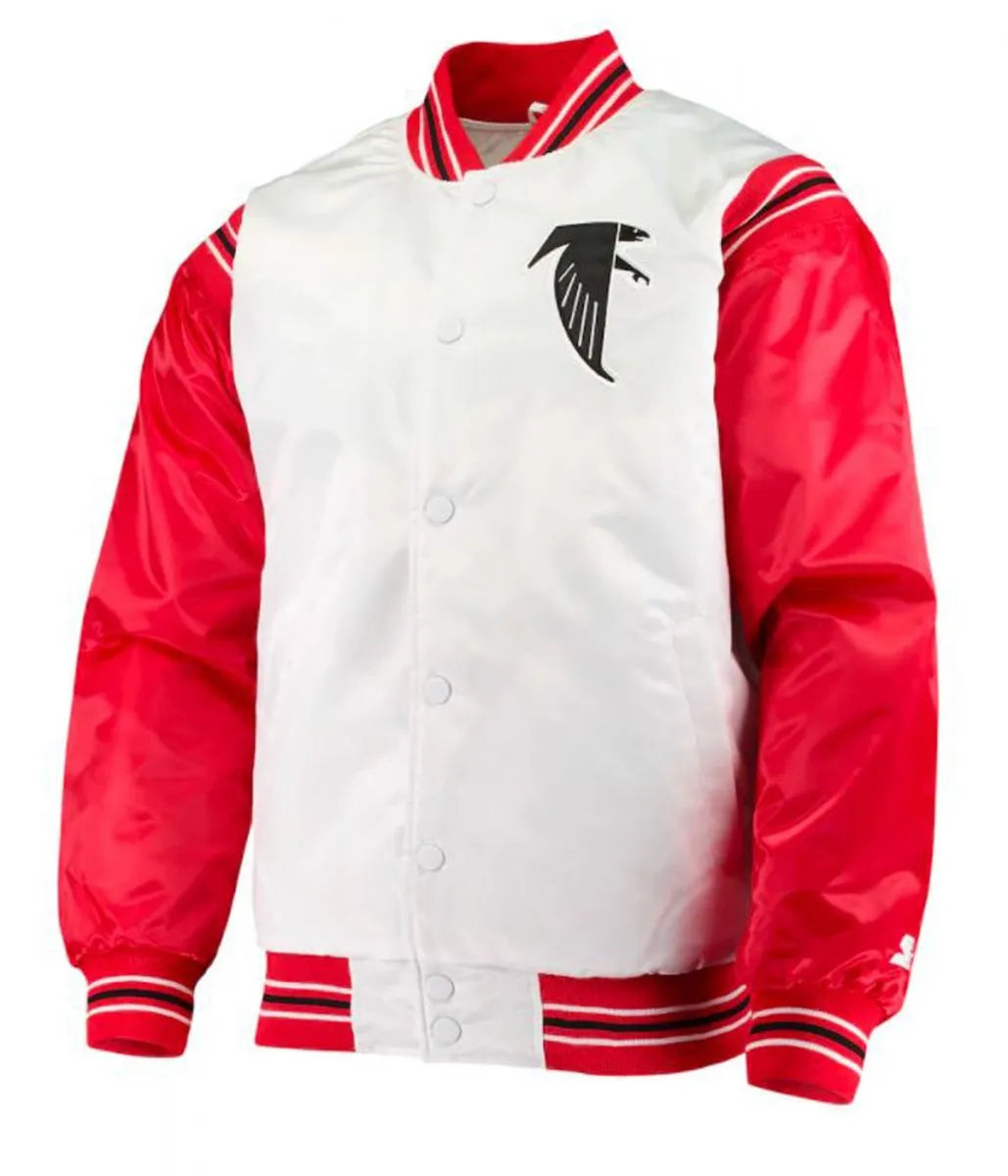 Atlanta Falcons Red and White Starter Satin Jacket