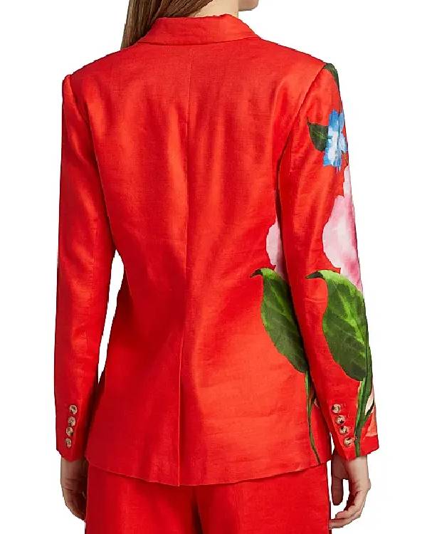 NBC News Daily Morgan Radford Red Floral Blazer USA Jackets