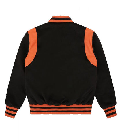 Icecream BBC Embroidered Black Varsity Jacket - back view