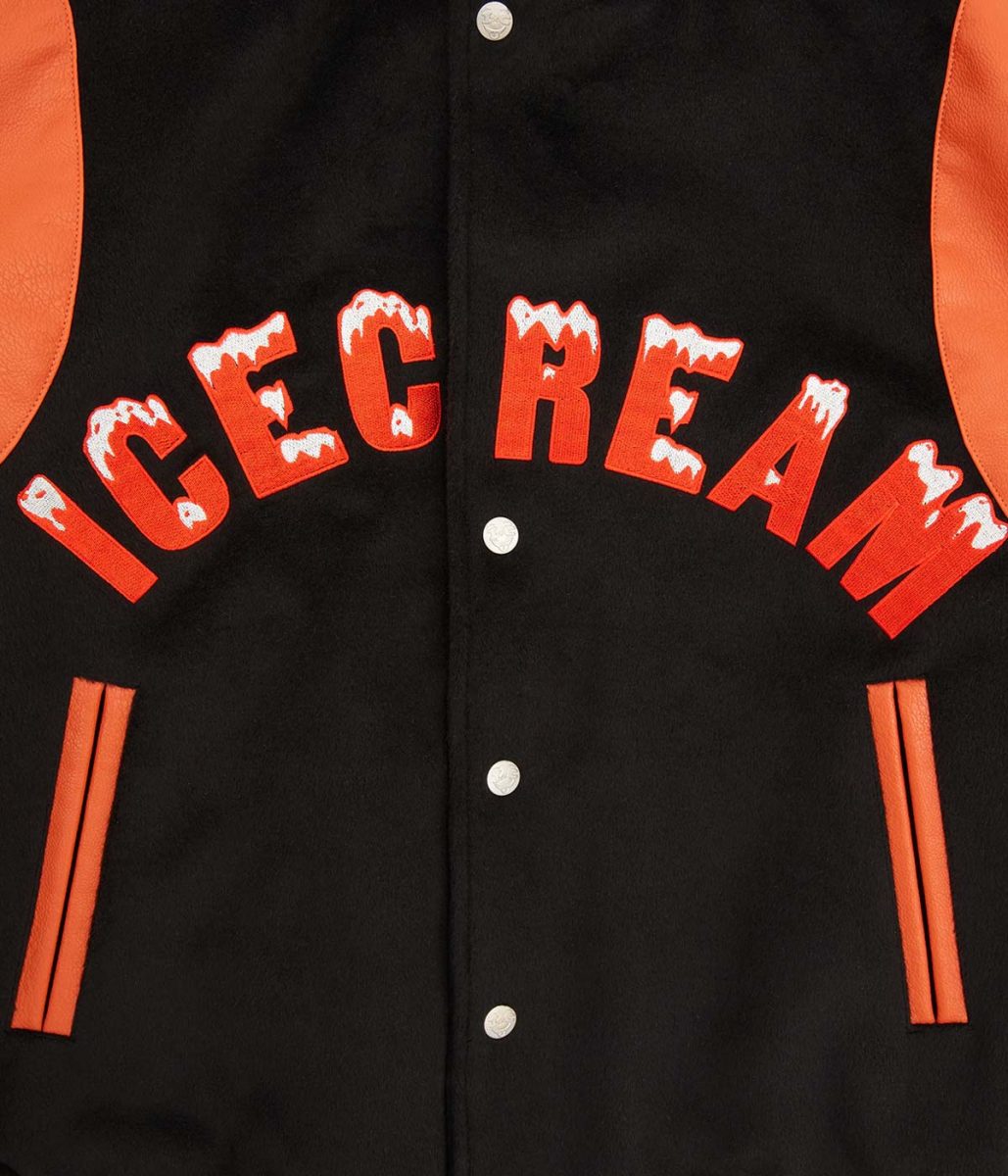 Icecream BBC Embroidered Black Varsity Jacket - alternate view