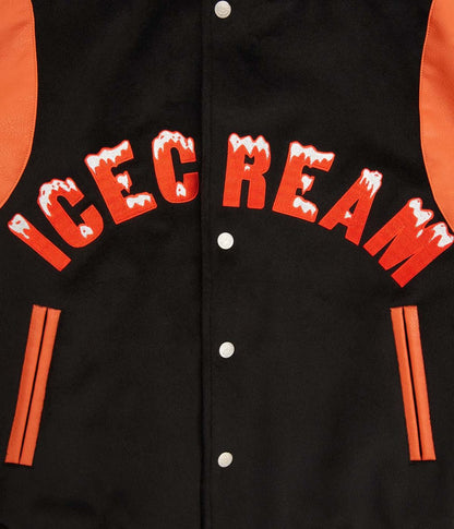 Icecream BBC Embroidered Black Varsity Jacket - alternate view