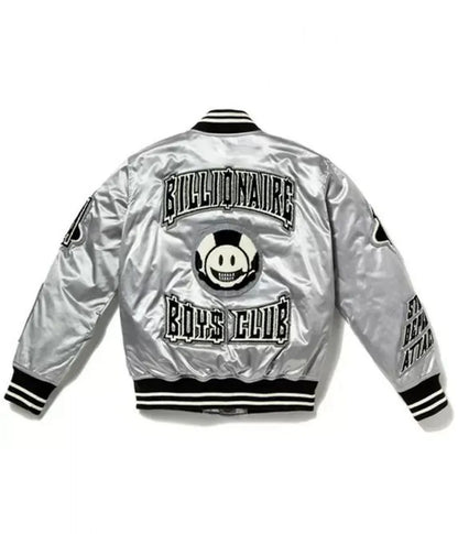 Billionaire Boys Club Eva BBC Satin Silver Jacket - back view