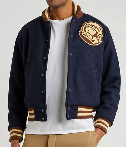 Astro BBC Black Wool Varsity Jacket - detail view