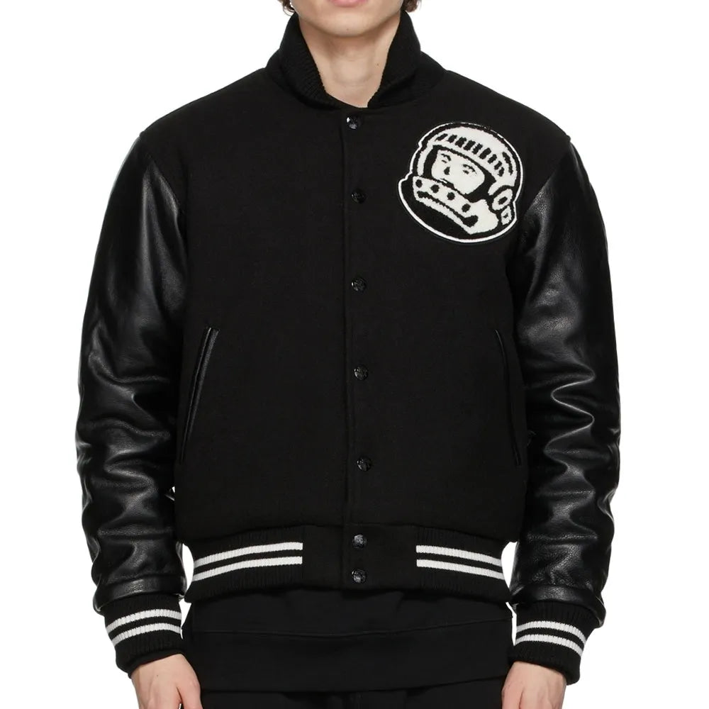Astro Billionaire Boys Club Black Letterman Jacket - side view