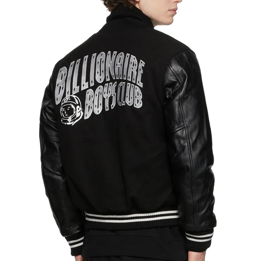 Astro Billionaire Boys Club Black Letterman Jacket - detail view