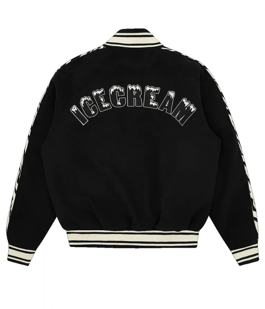 Zebra BBC Varsity Black Jacket - back view