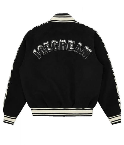 Zebra BBC Varsity Black Jacket - back view