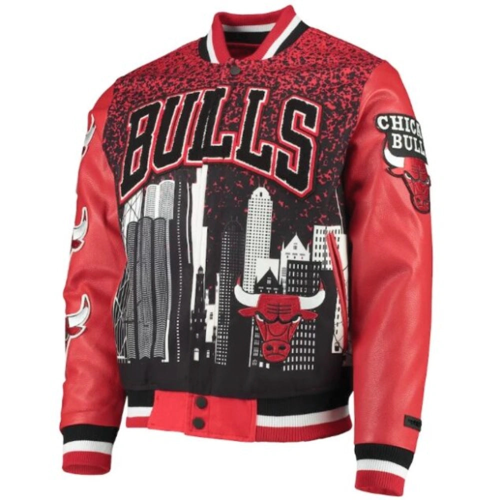 Chicago Bulls Red Championship Jacket - side view
