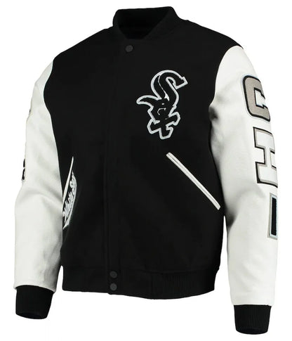 Letterman Chicago White Sox Black Wool Jacket