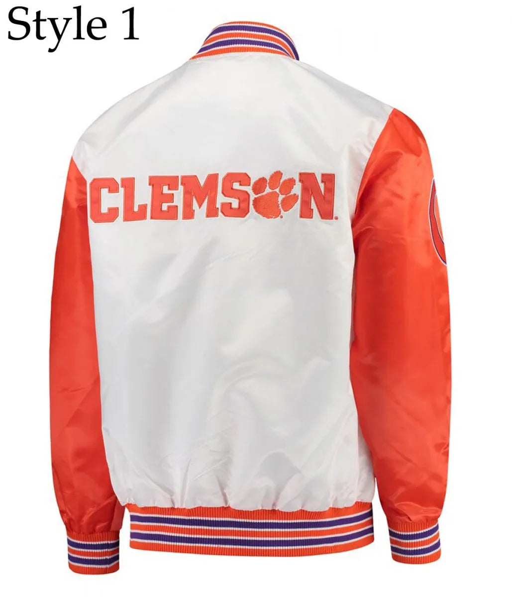 Tigers the Legend Clemson Bomber Satin Jacket - detail view