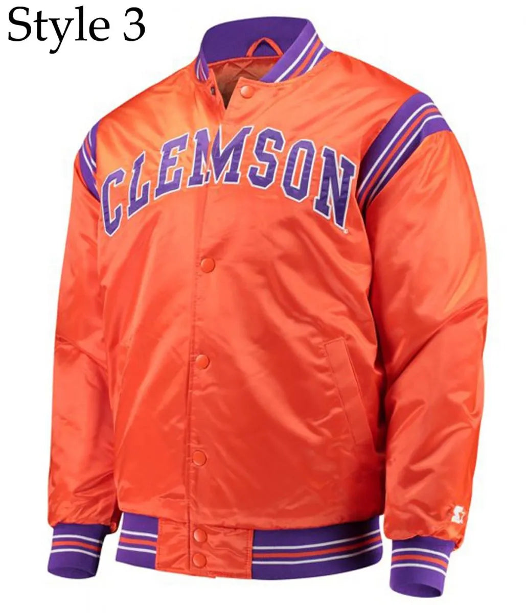 Tigers the Legend Clemson Bomber Satin Jacket - side view