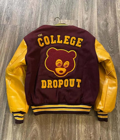 The College Dropout Kanye West Varsity Jacket - back view