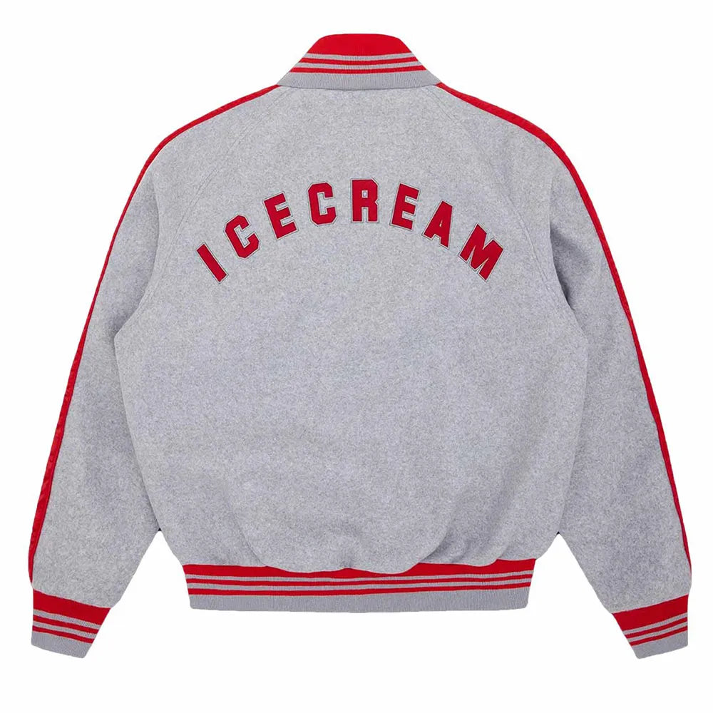 Cones and Bones Icecream Gray Varsity Jacket - detail view