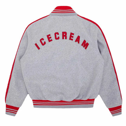 Cones and Bones Icecream Gray Varsity Jacket - detail view