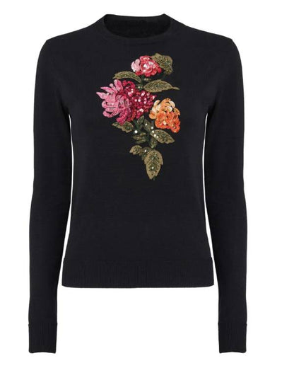 Tamron Hall Show Tamron Hall Floral Sequin Sweater