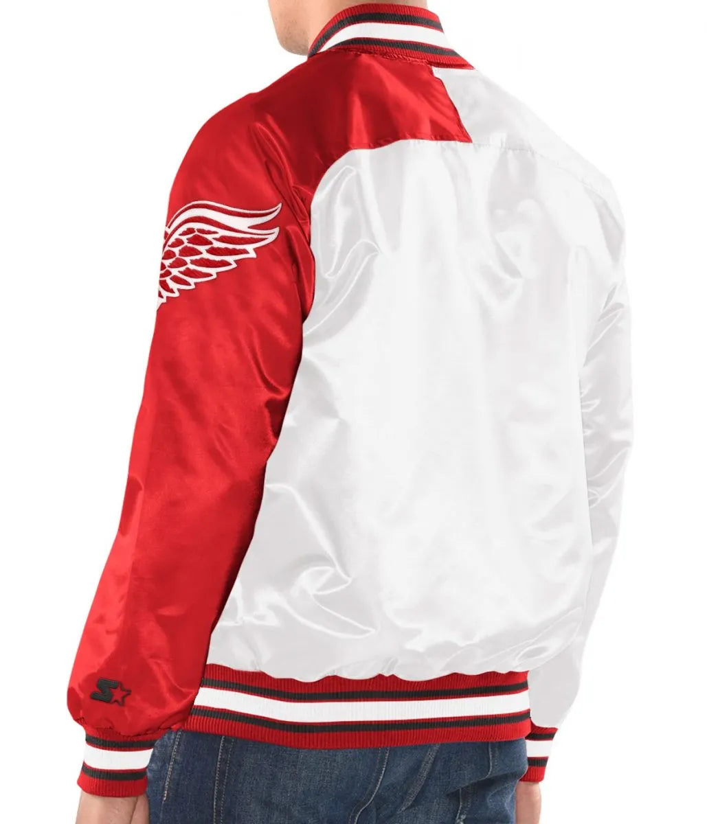 Detroit Red Wings Starter Red Satin Jacket - alternate view