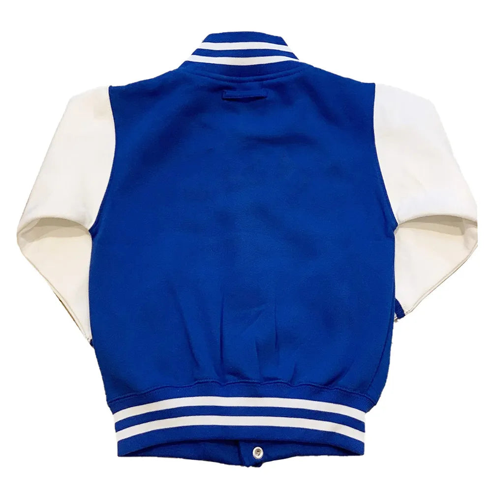 Duke Blue Devils Royal Blue and White Varsity Jacket - detail view